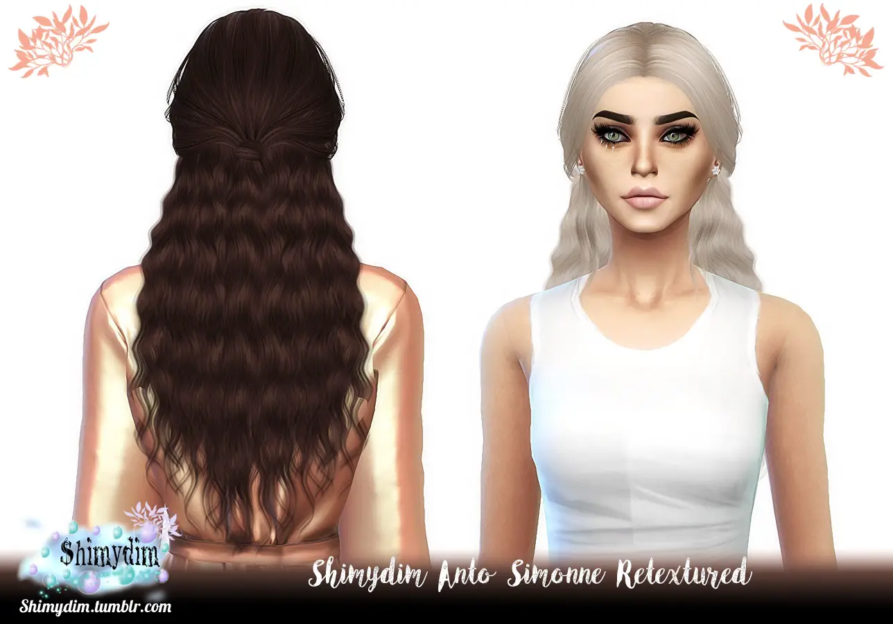 Shimydim Anto`s Simonne Hair Retextured Sims 4 Hairs