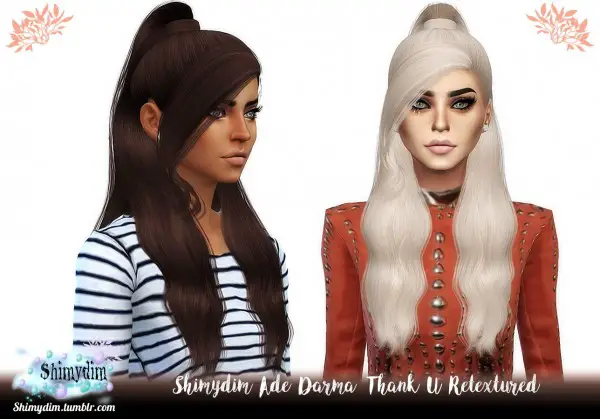 Shimydim: Ade Darma`s Thank U Hair Retextured for Sims 4