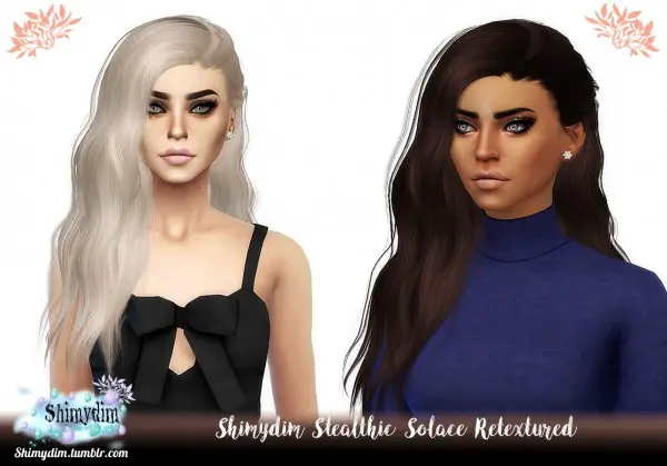 Shimydim: Stealthic`s Solace hair retextured for Sims 4