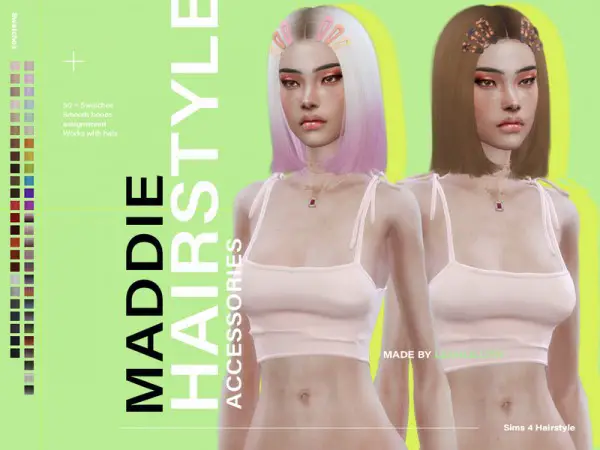 The Sims Resource: Maddie Hair by Leah Lillith for Sims 4