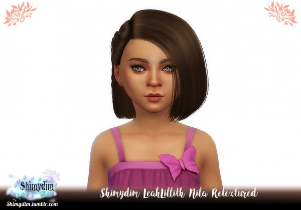 Shimydim: LeahLillith`s Nila Hair Retextured   Kids Versio for Sims 4