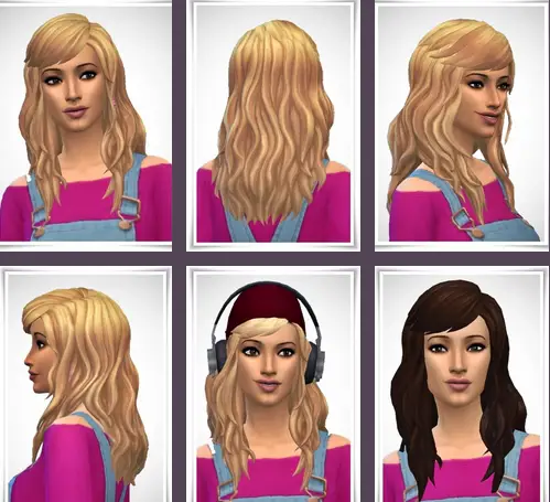 Birksches sims blog: Angela Side Bangs Hair for Sims 4