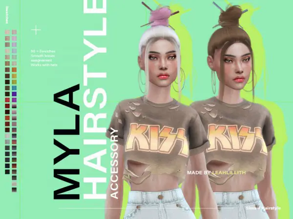 The Sims Resource: Myla Hair by Leah Lillith for Sims 4