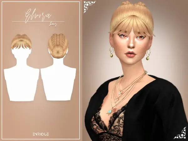 Enrique: Elvira Hair for Sims 4