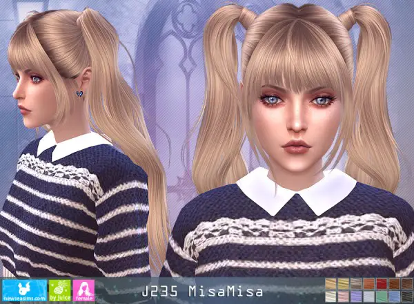 NewSea: J235 MisaMisa Hair for Sims 4