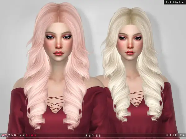 The Sims Resource: Renee Hair 94 by TsminhSims for Sims 4