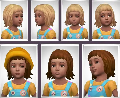 Birksches sims blog: Toddler`s Short Bobby hair for Sims 4