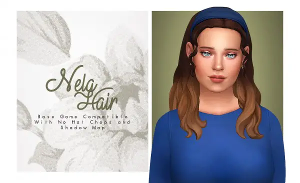 Isjao: Nela Hair for Sims 4