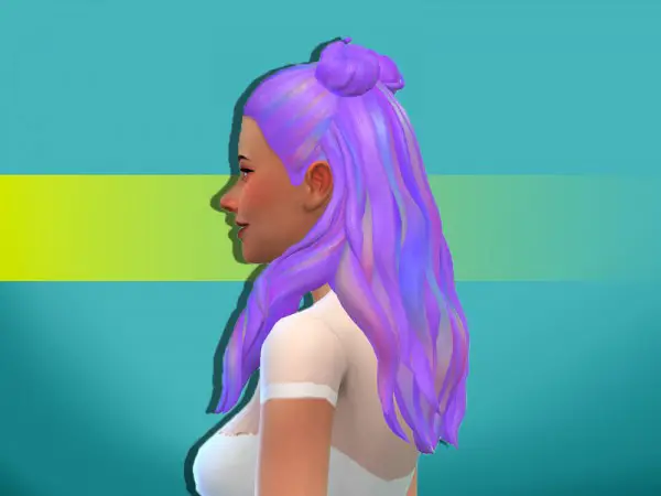 The Sims Resource: Kacey Space Buns hair retextured by anastasiac21 for Sims 4