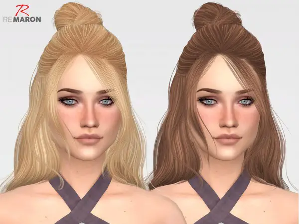 The Sims Resource: ON0910 Hair Retextured by remaron for Sims 4