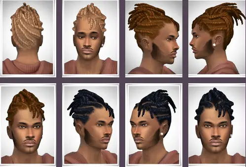 Birksches sims blog: Wood’s Bangs Twist Dreads hair for Sims 4