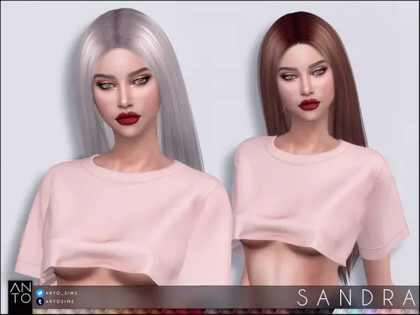 The Sims Resource: Sandra Hair by Anto for Sims 4
