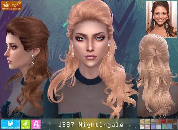 NewSea: J237 Nightingale Hair for Sims 4