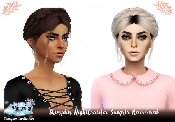 Shimydim: Nightcrawler`s Sangria hair retextured for Sims 4