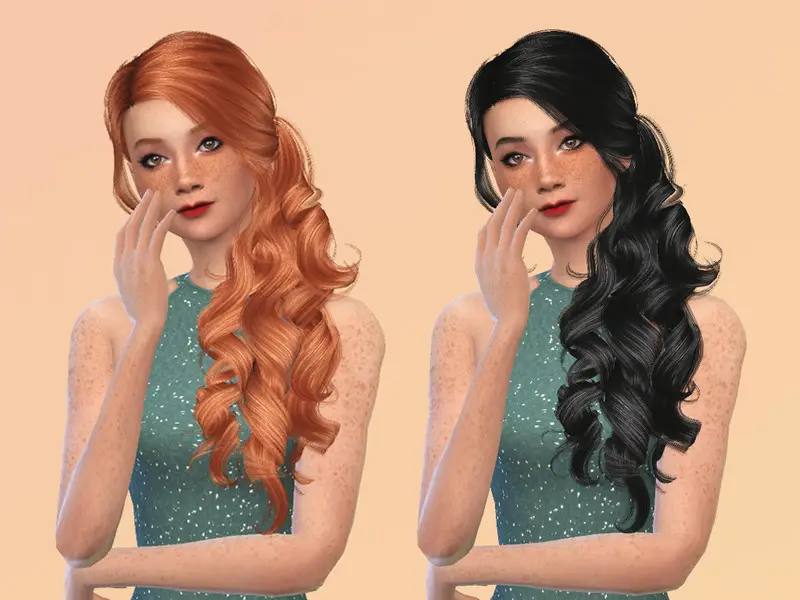 sims 4 curly pony tail hair cc male