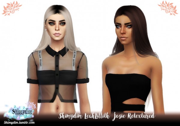 Shimydim: LeahLillith`s Josie hair retextured for Sims 4