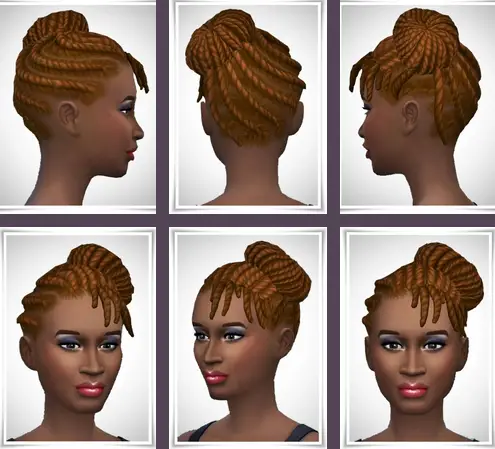 Birksches sims blog: Twist Dread Knot hair for Sims 4