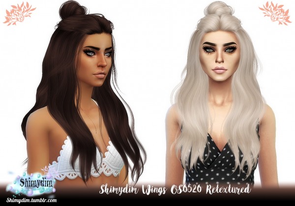 Shimydim: Wings OS0520 F hair retextured for Sims 4