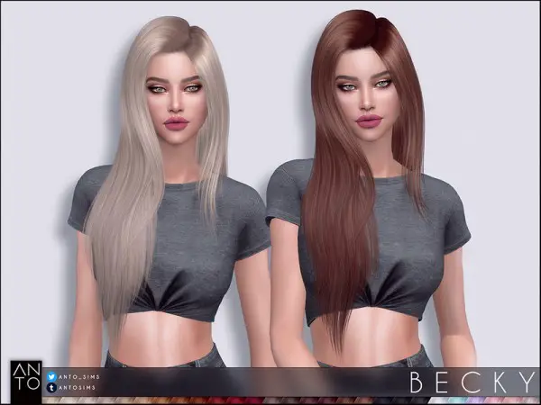 The Sims Resource: Becky hair by Anto for Sims 4