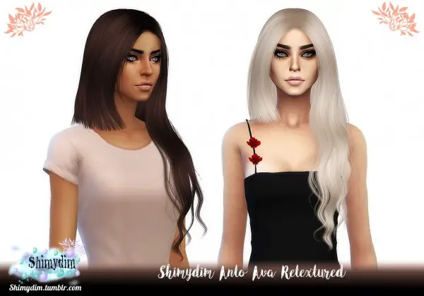 Shimydim: Anto`s Ava Hair Retextured for Sims 4