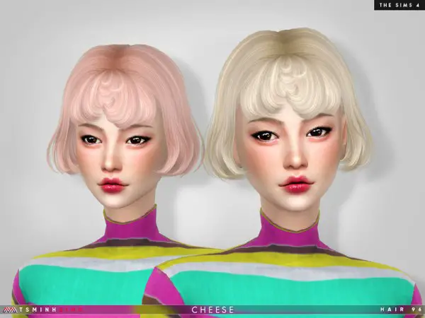 The Sims Resource: Cheese Hair 96 by TsminhSims for Sims 4