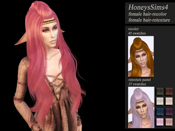 The Sims Resource: Skysims 258 hair retextured by Jenn Honeydew Hum for Sims 4