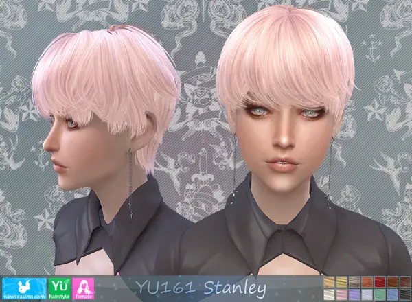 NewSea: Yu 161 Stanley hair for her for Sims 4