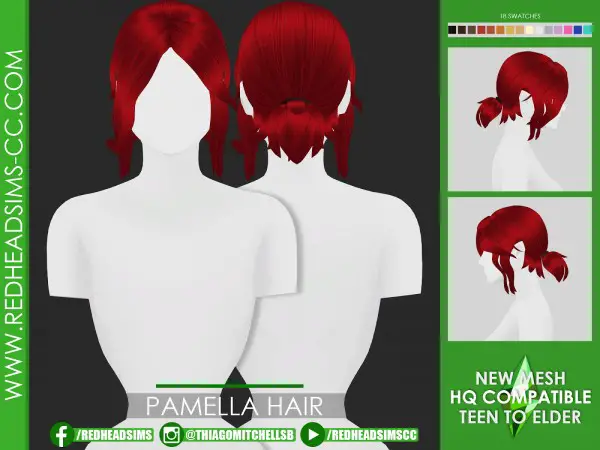 Coupure Electrique: Pamela Hair for Sims 4