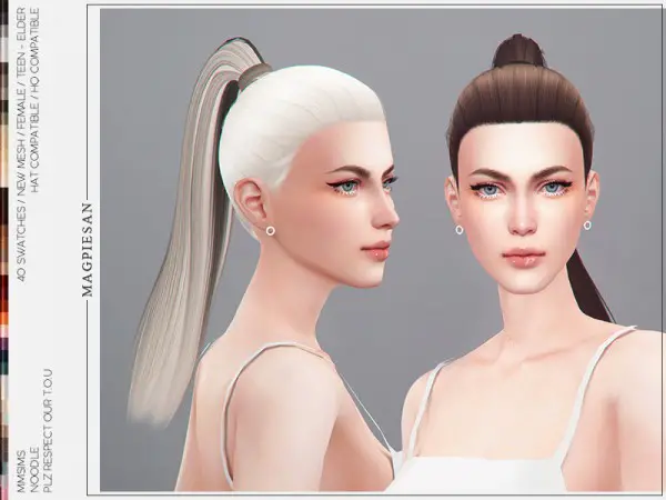 The Sims Resource: Noodle Hair by magpiesan for Sims 4