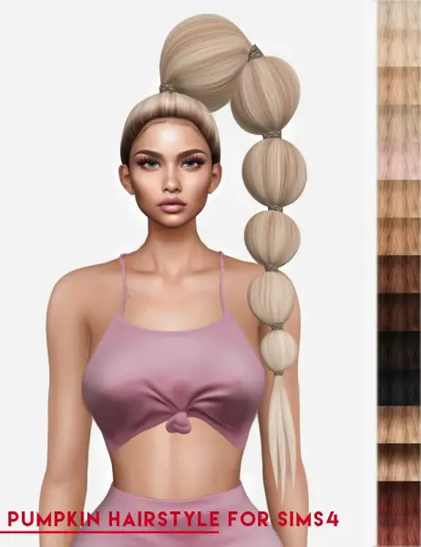 Lluxuriah Sims: Pumpkin hair for Sims 4