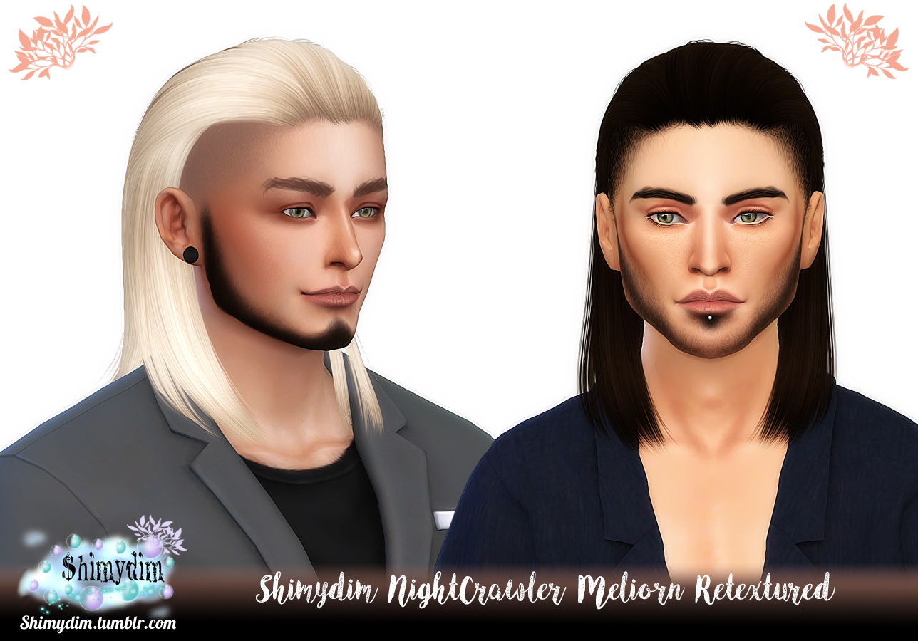 Shimydim: NightCrawler`s Meliorn hair retextured - Sims 4 Hairs