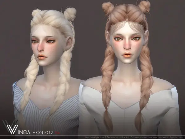 The Sims Resource: WINGS ON1017 hair for Sims 4
