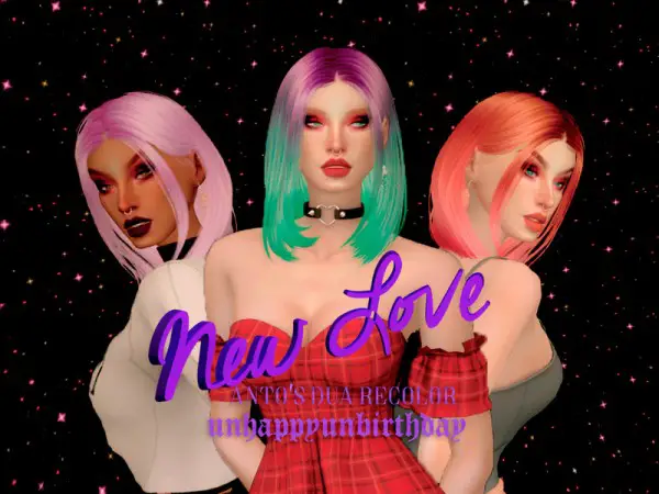 The Sims Resource: New Love hair recolored by unhappyunbirthday for Sims 4