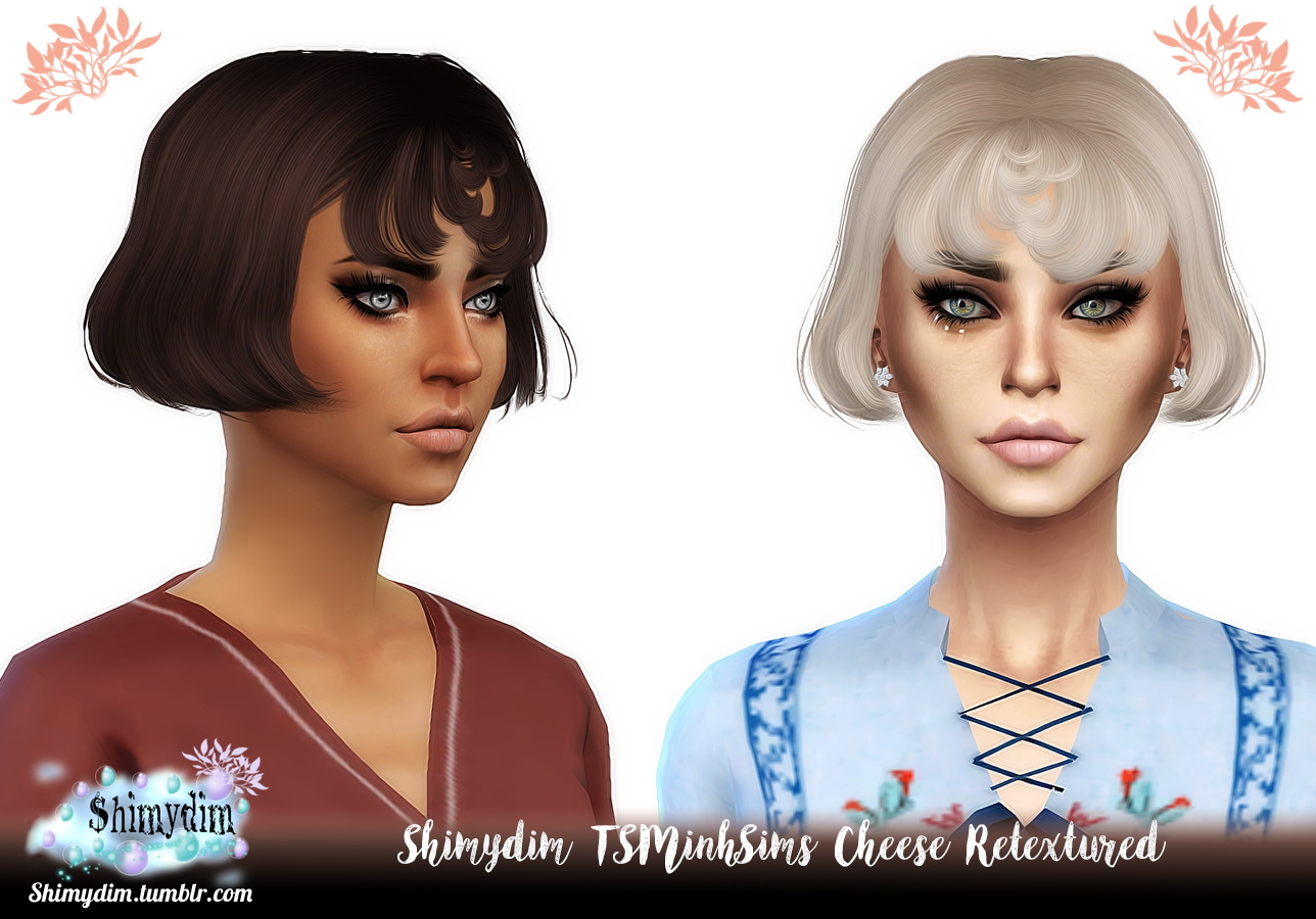 Shimydim: Tsminh`s Cheese hair retextured - Sims 4 Hairs