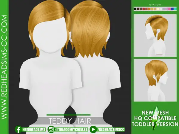 Coupure Electrique: Teddy hair for Sims 4