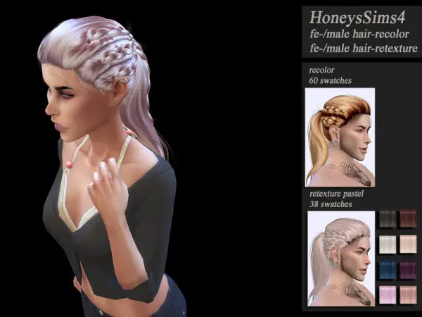 The Sims Resource: Wings OS0814 hair retextured by Jenn Honeydew Hum for Sims 4