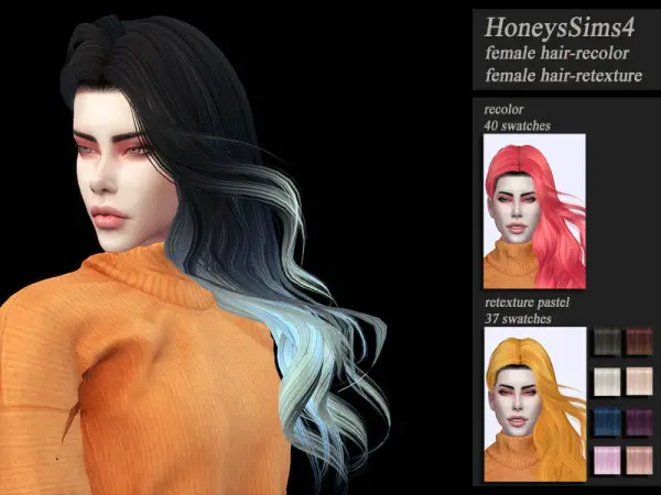 The Sims Resource: Skysims 252 Hair Retextured by Jenn Honeydew Hum for Sims 4