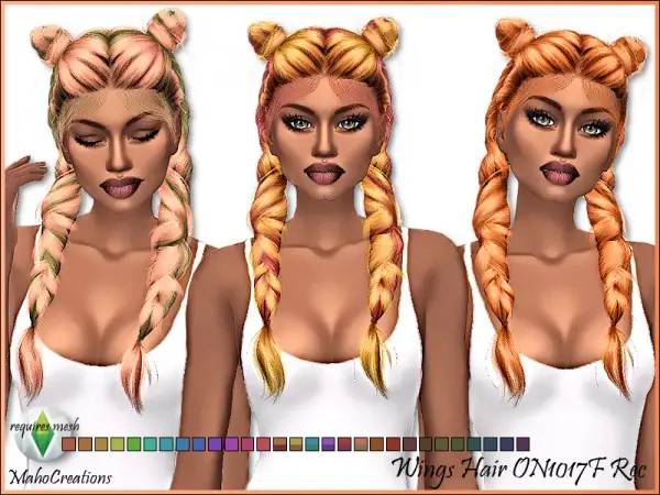 The Sims Resource: Wings Hair ON1017F Recolored by MahoCreations for Sims 4