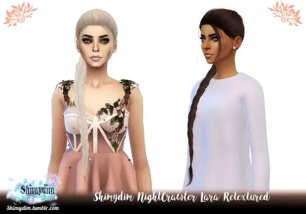 Shimydim: NightCrawler`s Lara Hair Retextured for Sims 4