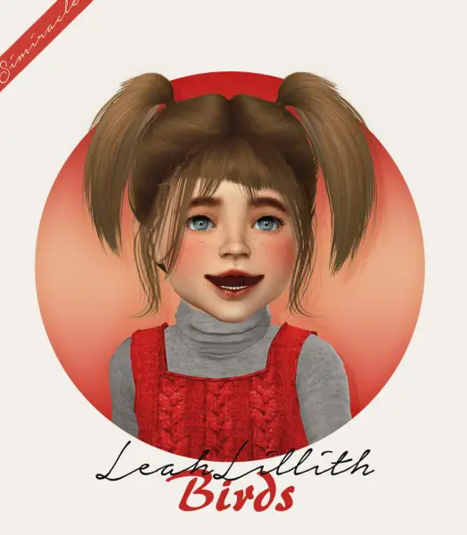 Simiracle: LeahLillith`s Birds hair retextured   kids and toddlers version for Sims 4