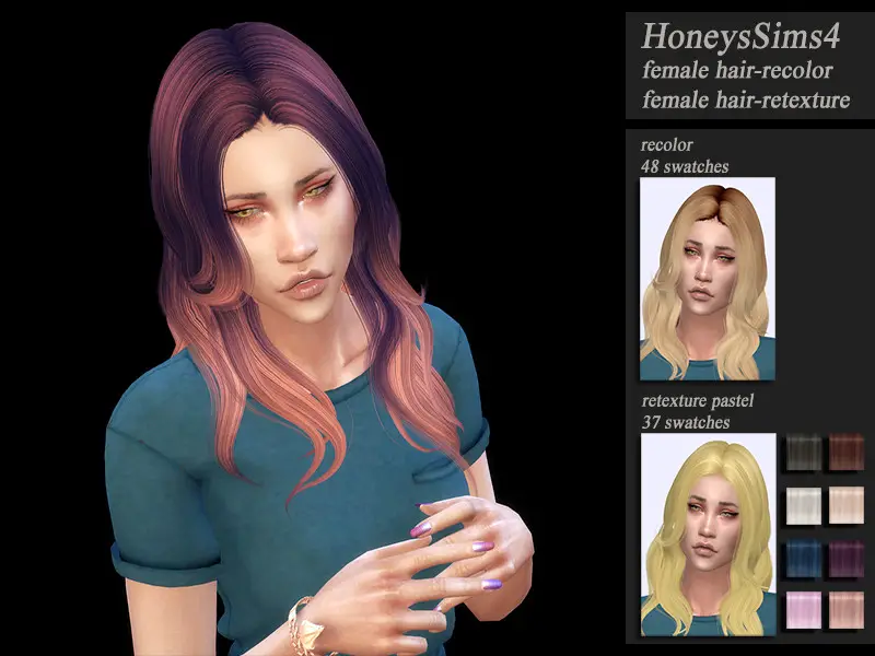 The Sims Resource Wings On Hair Retextured By Jenn Honeydew Hum