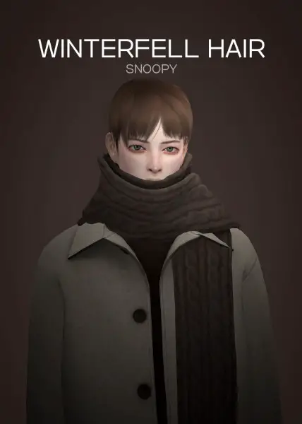 Snoopy: Winterfell hair for Sims 4