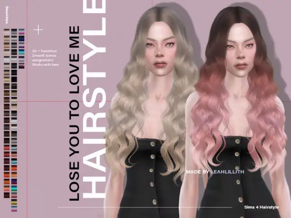 The Sims Resource: Lose You To Love Me Hair by Leah Lillith for Sims 4