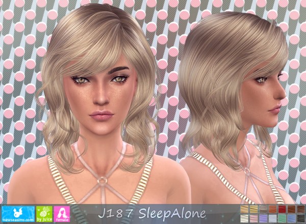 NewSea: J187 Sleep Alone hair for Sims 4
