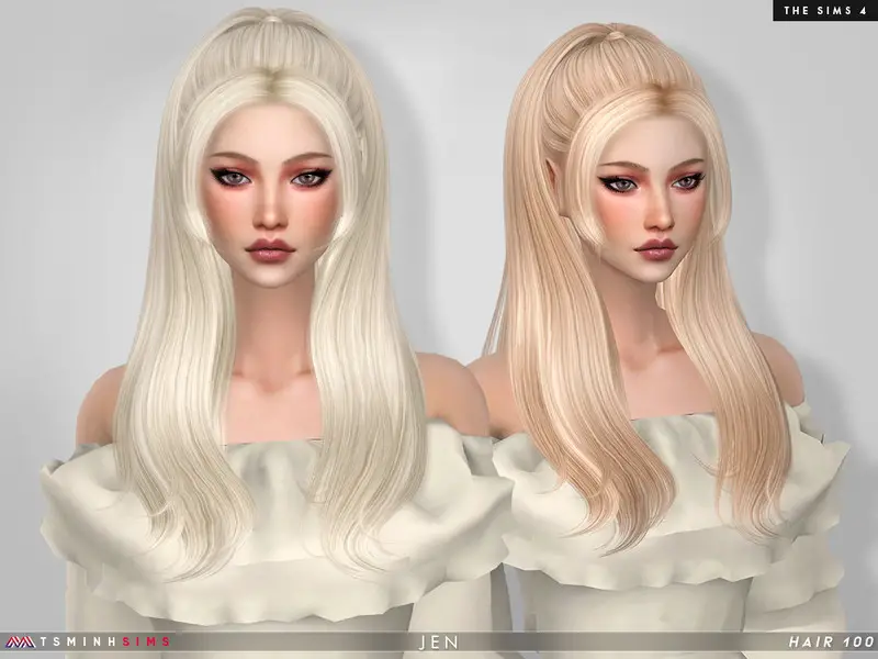 The Sims Resource: Jen hair by TsminhSims - Sims 4 Hairs