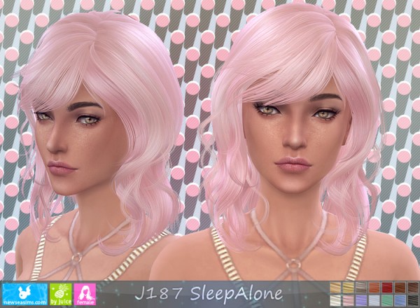 NewSea: J187 Sleep Alone hair for Sims 4