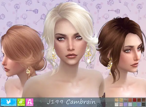 NewSea: J199 Cambrain Hair for Sims 4
