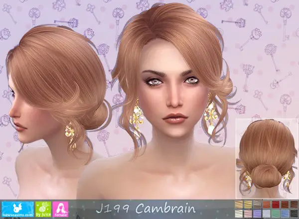 NewSea: J199 Cambrain Hair for Sims 4