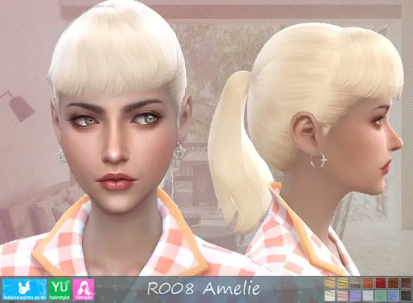 NewSea: R008 Amelie Hair for Sims 4