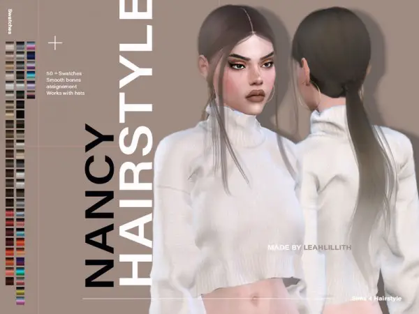 The Sims Resource: Nancy Hair by LeahLillith for Sims 4
